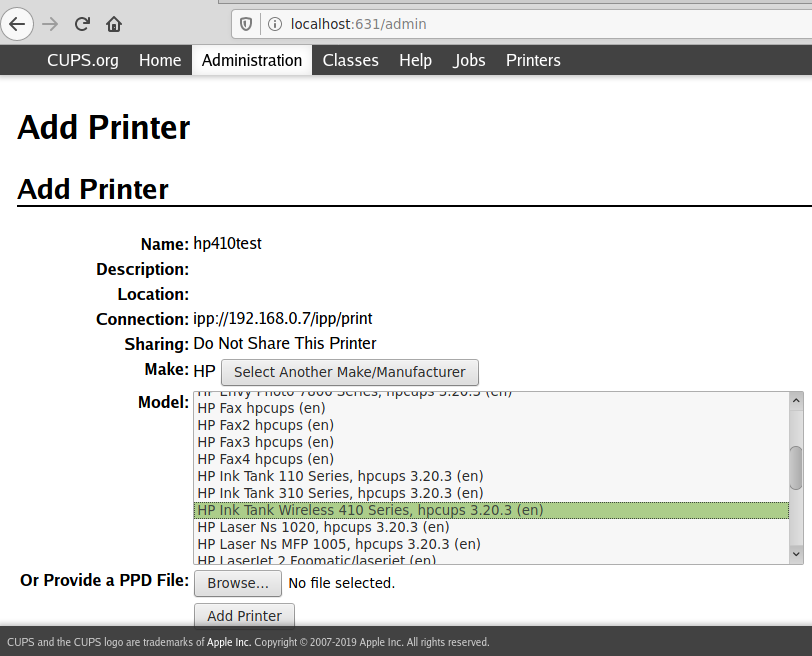 HP Ink Tank Wireless 410 Printer on OpenBSD 6.7 – DSWSIS : DATA BIT